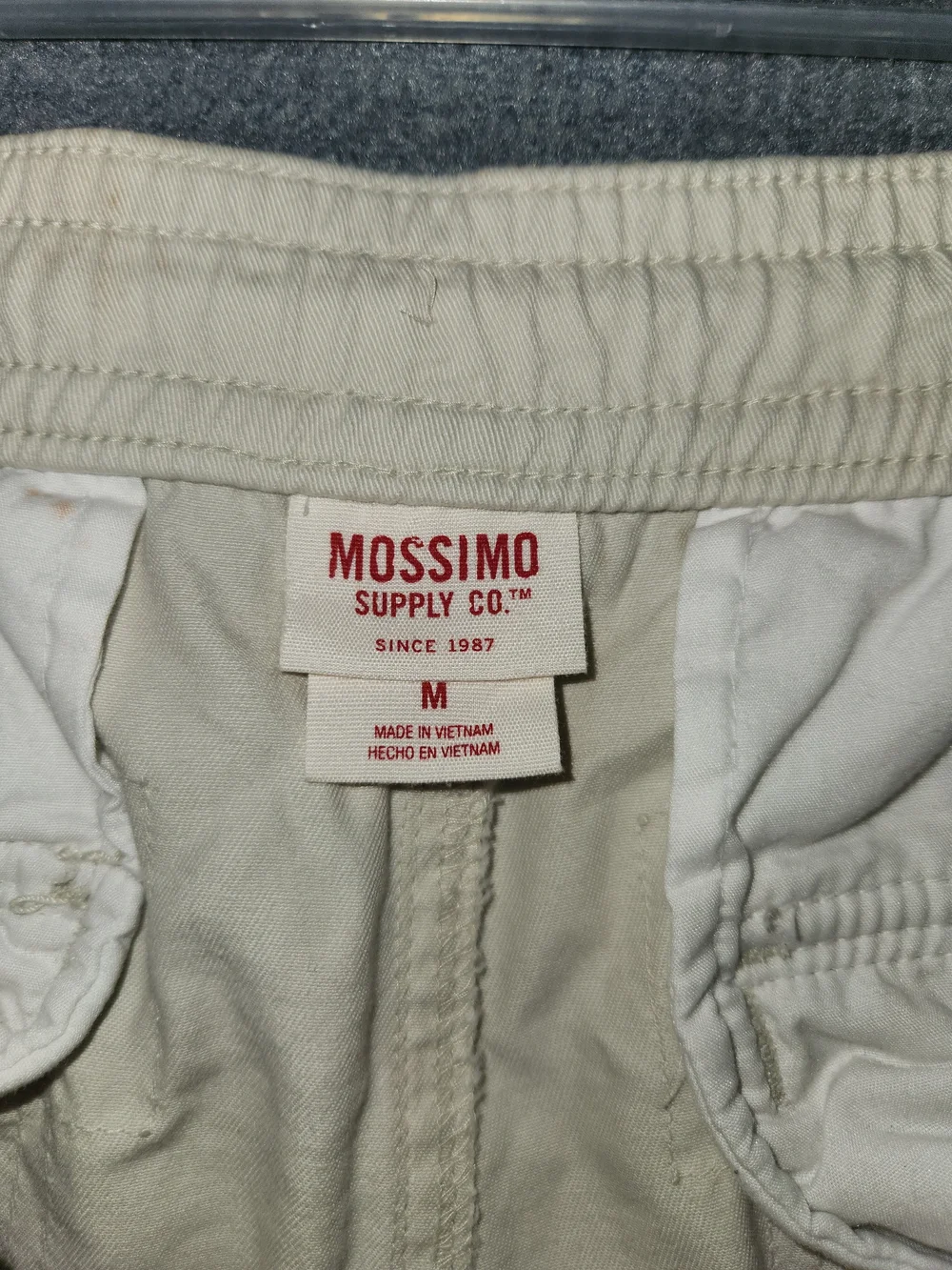 Mossimo Supply Co. Cream Men's Cargo Drawstring Shorts #348